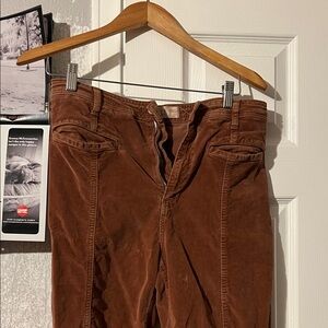 Free People Corduroy Flare Pants in Rich Brown